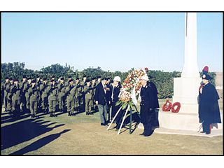 Major Reg Norfolk and Bob Odell laying the wreath in memory of 248 Field Company.