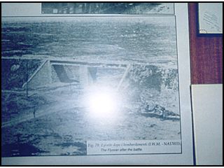 Picture of the Flyover on display at the Anzio Beachhead Museum. The 248 Company tunneled through this embankment to observe the enemy on the other side.