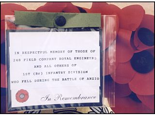 In respectful memory of those 248 Field Company Royal Engineers and all others of 1st (Br) Infantry Division who fell during the battle of Anzio.