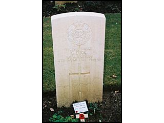 Sapper Cyril Buck's grave at the Beachhead Cemetery.